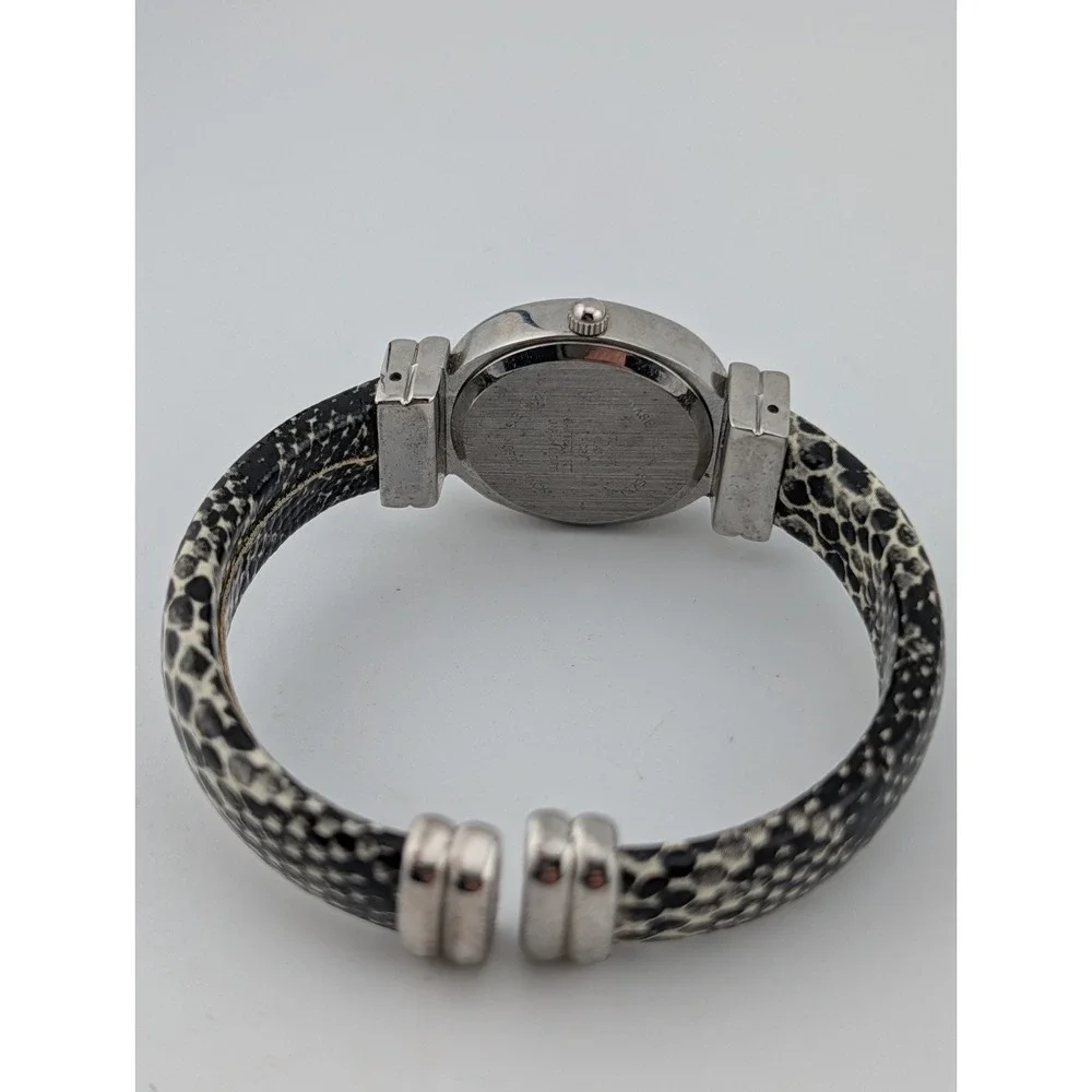 Studio Time Women's Watch 24mm Case Faux Snake Skin Bangle Band- New Battery
